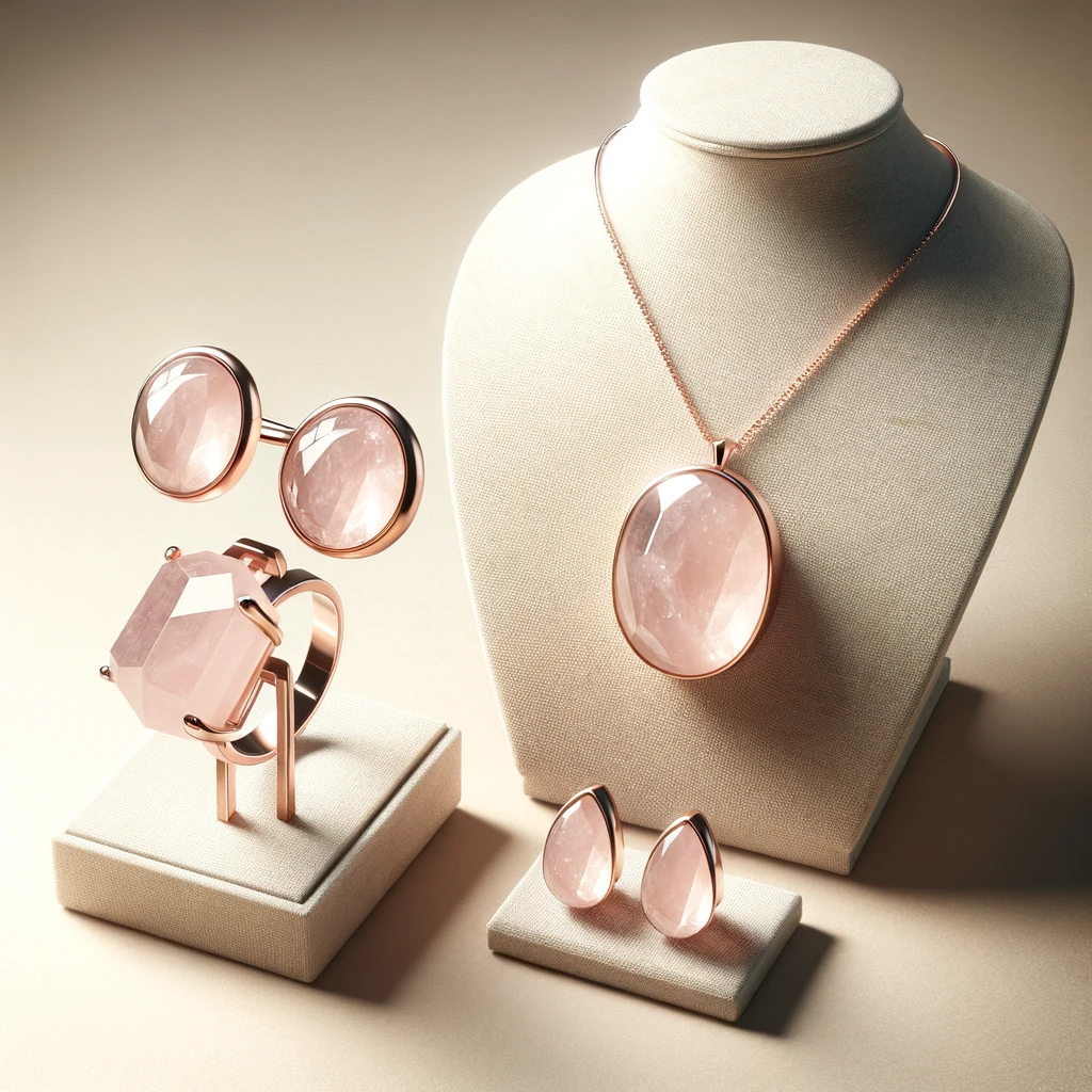 Des bijoux en quartz rose